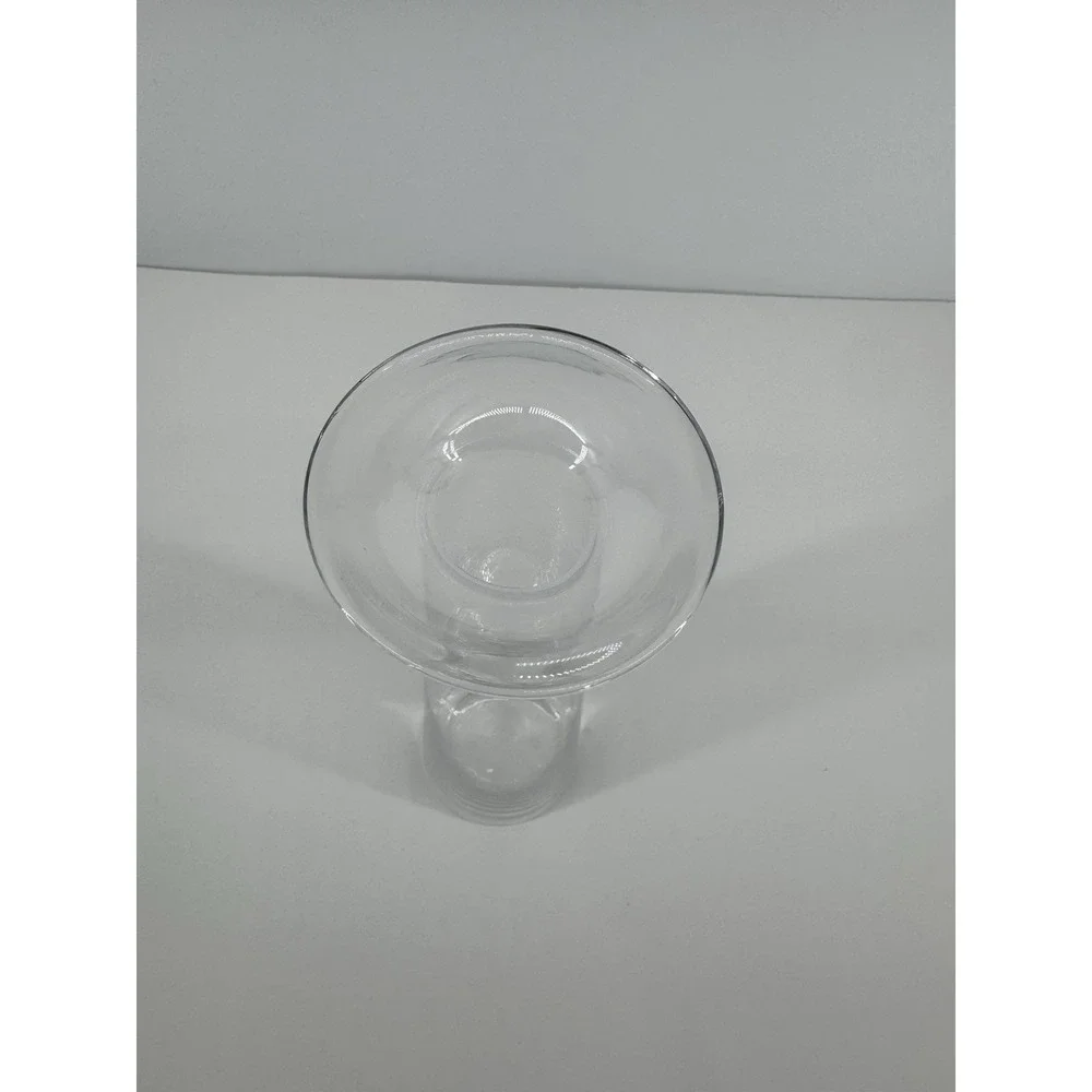 Modern Clear Glass Wine Decanter Carafe Flared Rim Barware Minimalist 10